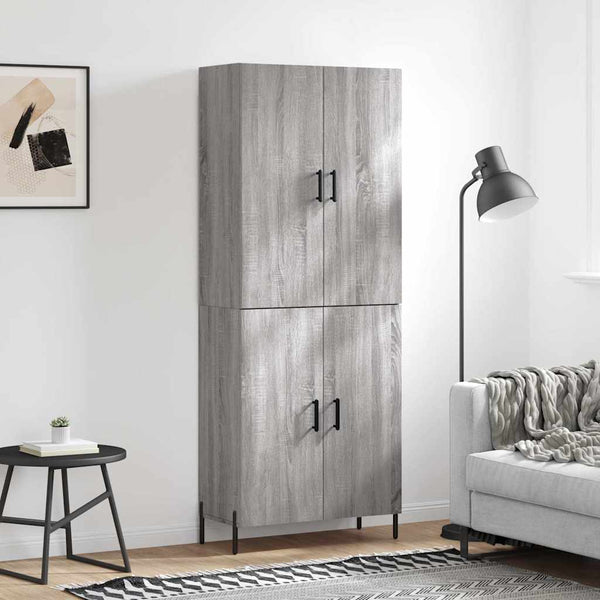 Kaappi harmaa Sonoma 69,5x34x180 cm tekninen puu (75)