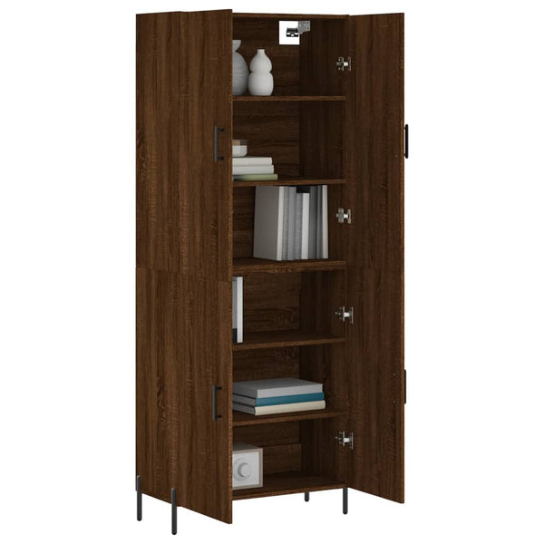 Kaappi ruskea tammi 69,5x34x180 cm tekninen puu