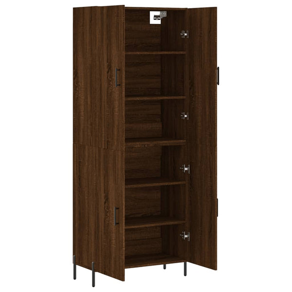 Kaappi ruskea tammi 69,5x34x180 cm tekninen puu