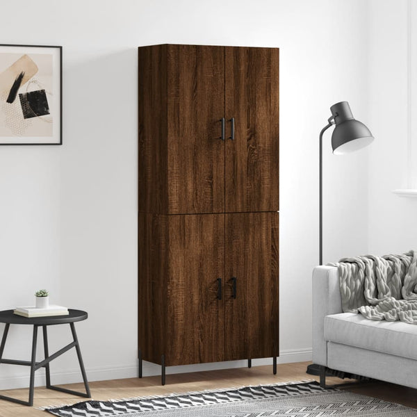 Kaappi ruskea tammi 69,5x34x180 cm tekninen puu