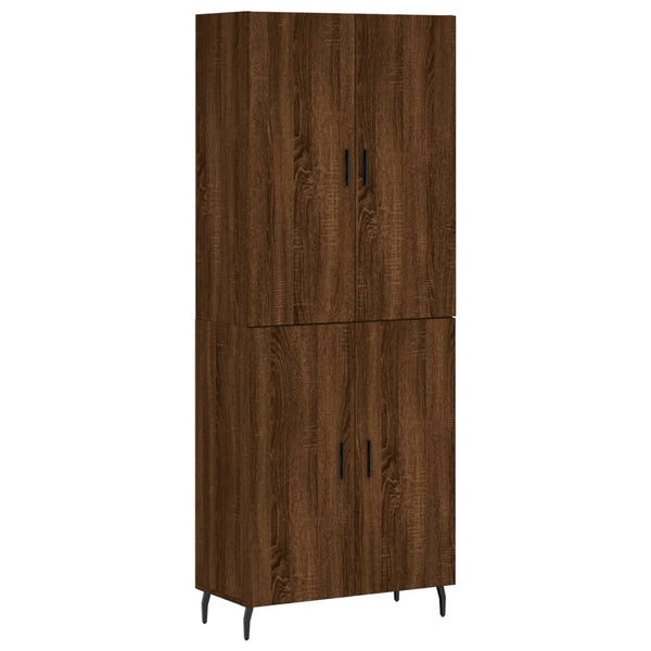 Kaappi ruskea tammi 69,5x34x180 cm tekninen puu