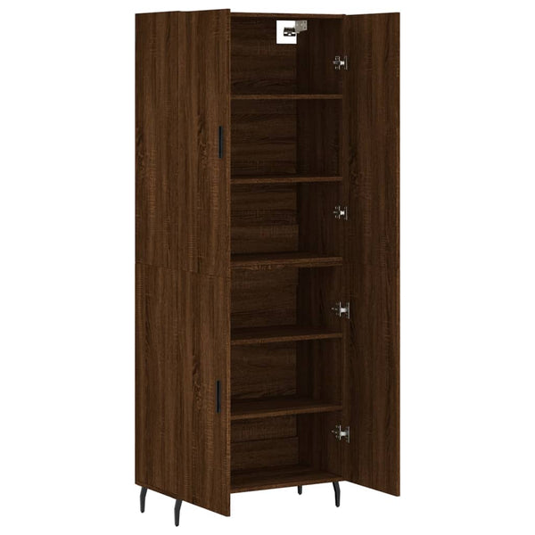Kaappi ruskea tammi 69,5x34x180 cm tekninen puu