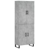 Kaappi betoninharmaa 69,5x34x180 cm tekninen puu