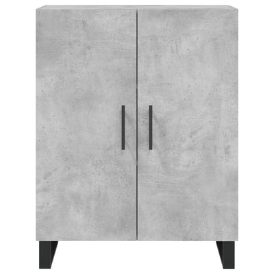 Kaappi betoninharmaa 69,5x34x180 cm tekninen puu