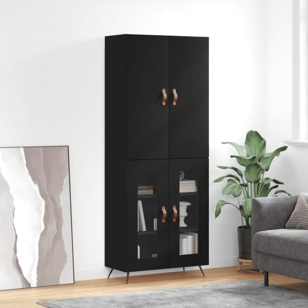 Kaappi musta 69,5x34x180 cm tekninen puu