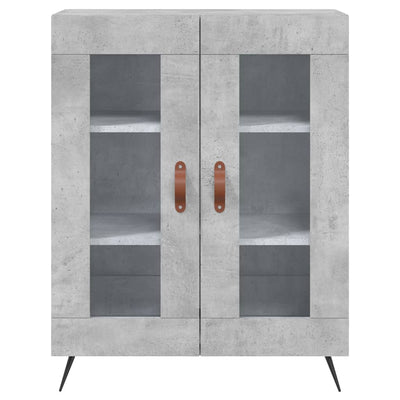 Kaappi betoninharmaa 69,5x34x180 cm tekninen puu