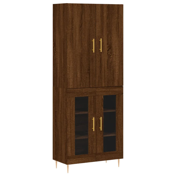 Kaappi ruskea tammi 69,5x34x180 cm tekninen puu