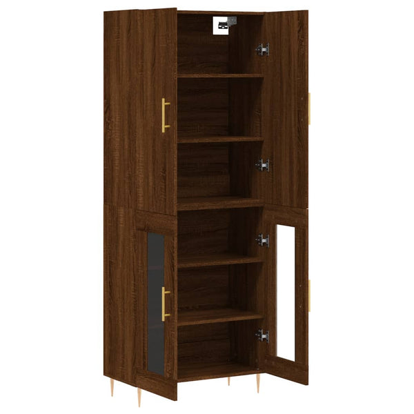 Kaappi ruskea tammi 69,5x34x180 cm tekninen puu