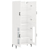 Kaappi korkeakiilto valkoinen 69,5x34x180 cm tekninen puu