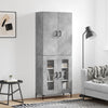 Kaappi betoninharmaa 69,5x34x180 cm tekninen puu (97)