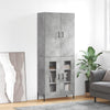 Kaappi betoninharmaa 69,5x34x180 cm tekninen puu (96)