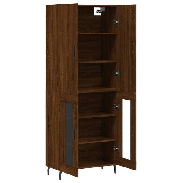 Kaappi ruskea tammi 69,5x34x180 cm tekninen puu