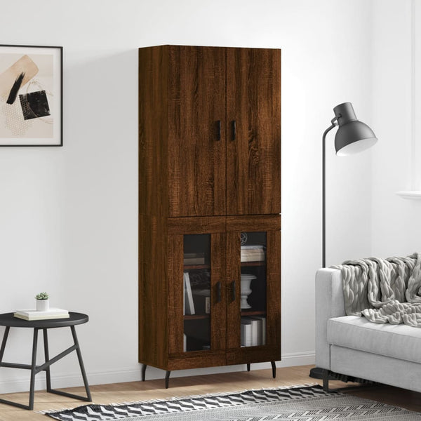 Kaappi ruskea tammi 69,5x34x180 cm tekninen puu