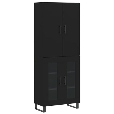 Kaappi musta 69,5x34x180 cm tekninen puu