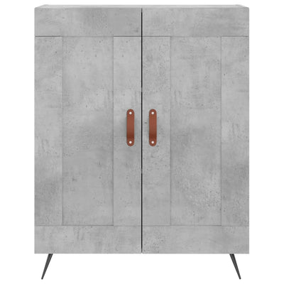 Kaappi betoninharmaa 69,5x34x180 cm tekninen puu