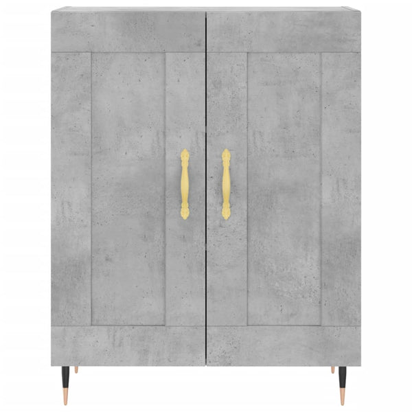 Kaappi betoninharmaa 69,5x34x180 cm tekninen puu