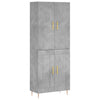 Kaappi betoninharmaa 69,5x34x180 cm tekninen puu