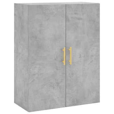 Kaappi betoninharmaa 69,5x34x180 cm tekninen puu