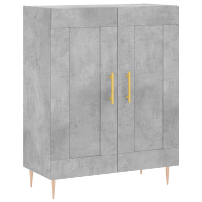 Kaappi betoninharmaa 69,5x34x180 cm tekninen puu