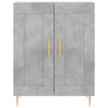 Kaappi betoninharmaa 69,5x34x180 cm tekninen puu