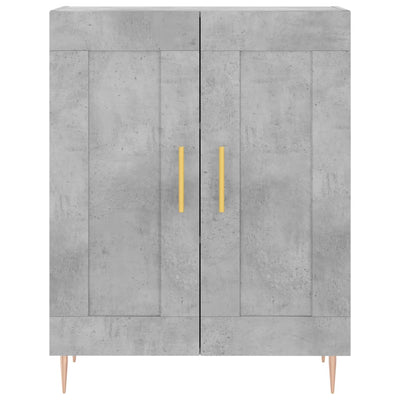 Kaappi betoninharmaa 69,5x34x180 cm tekninen puu
