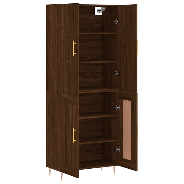 Kaappi ruskea tammi 69,5x34x180 cm tekninen puu