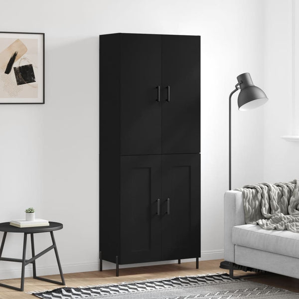 Kaappi musta 69,5x34x180 cm tekninen puu
