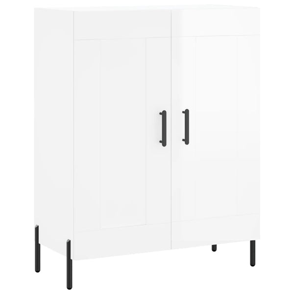Kaappi korkeakiilto valkoinen 69,5x34x180 cm tekninen puu