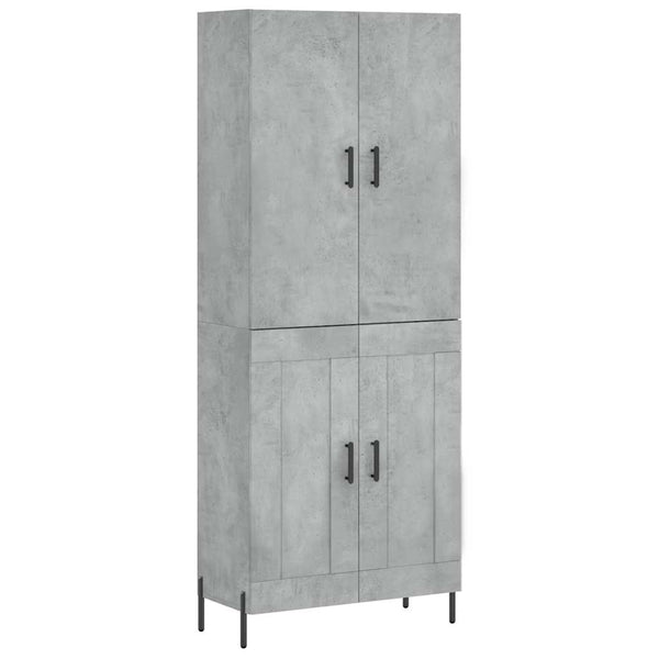Kaappi betoninharmaa 69,5x34x180 cm tekninen puu (88)