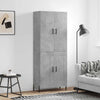 Kaappi betoninharmaa 69,5x34x180 cm tekninen puu (88)
