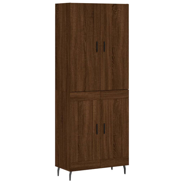 Kaappi ruskea tammi 69,5x34x180 cm tekninen puu