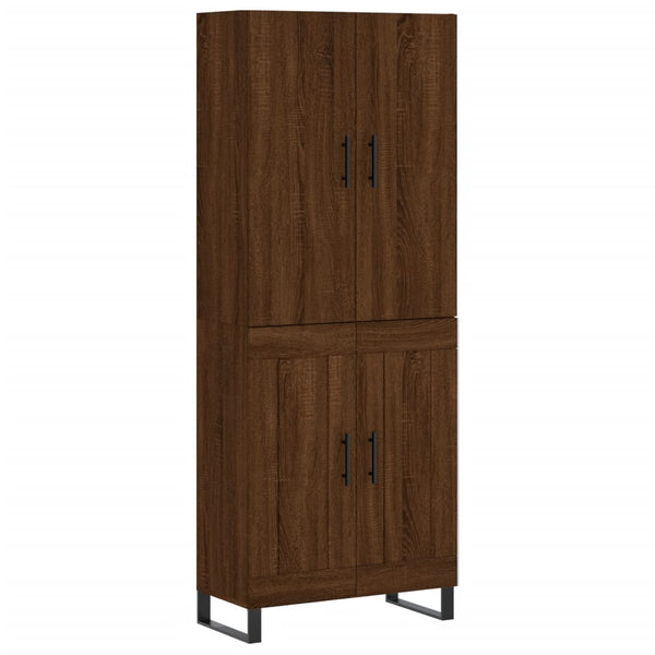 Kaappi ruskea tammi 69,5x34x180 cm tekninen puu
