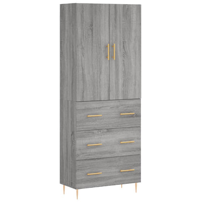 Kaappi harmaa Sonoma 69,5x34x180 cm tekninen puu