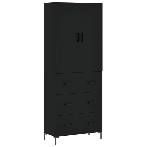 Kaappi musta 69,5x34x180 cm tekninen puu