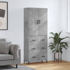 Kaappi betoninharmaa 69,5x34x180 cm tekninen puu (83)