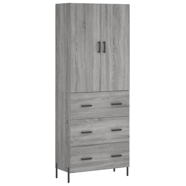 Kaappi harmaa Sonoma 69,5x34x180 cm tekninen puu