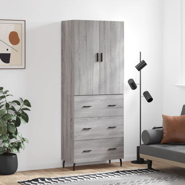 69,5x34x180 cm harmaa kaappi