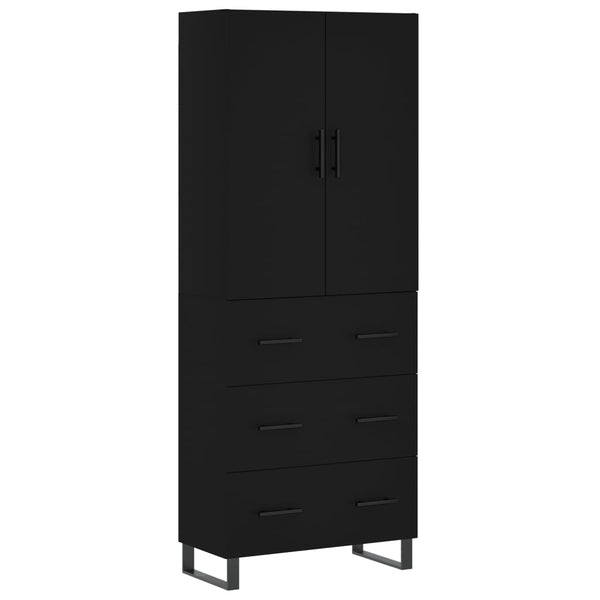 Kaappi musta 69,5x34x180 cm tekninen puu