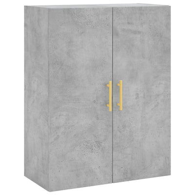 Kaappi betoninharmaa 69,5x34x180 cm tekninen puu