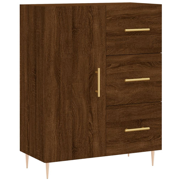 Kaappi ruskea tammi 69,5x34x180 cm tekninen puu