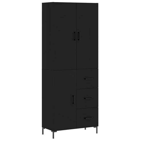 Kaappi musta 69,5x34x180 cm tekninen puu