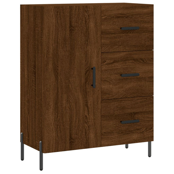 Kaappi ruskea tammi 69,5x34x180 cm tekninen puu