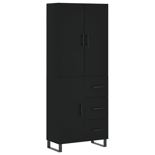 Kaappi musta 69,5x34x180 cm tekninen puu