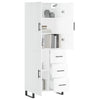 Kaappi korkeakiilto valkoinen 69,5x34x180 cm tekninen puu