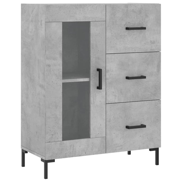 Kaappi betoninharmaa 69,5x34x180 cm tekninen puu (70)