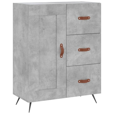 Kaappi betoninharmaa 69,5x34x180 cm tekninen puu