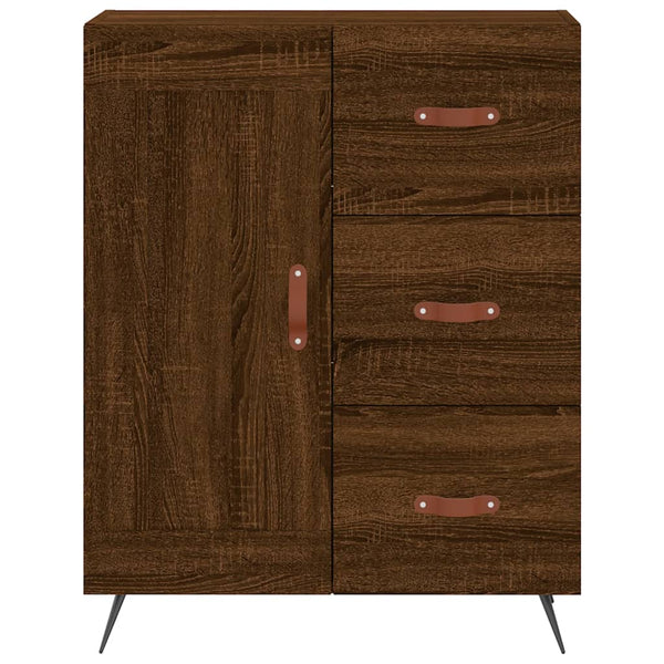 Kaappi ruskea tammi 69,5x34x180 cm tekninen puu