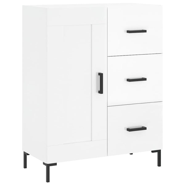 Kaappi korkeakiilto valkoinen 69,5x34x180 cm tekninen puu