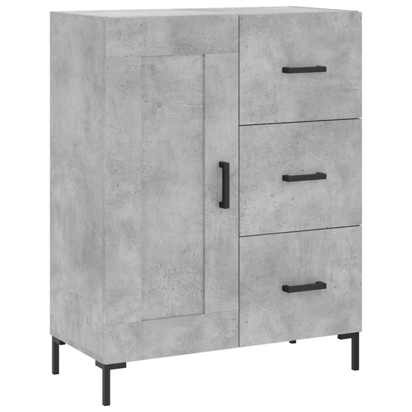 Kaappi betoninharmaa 69,5x34x180 cm tekninen puu (67)