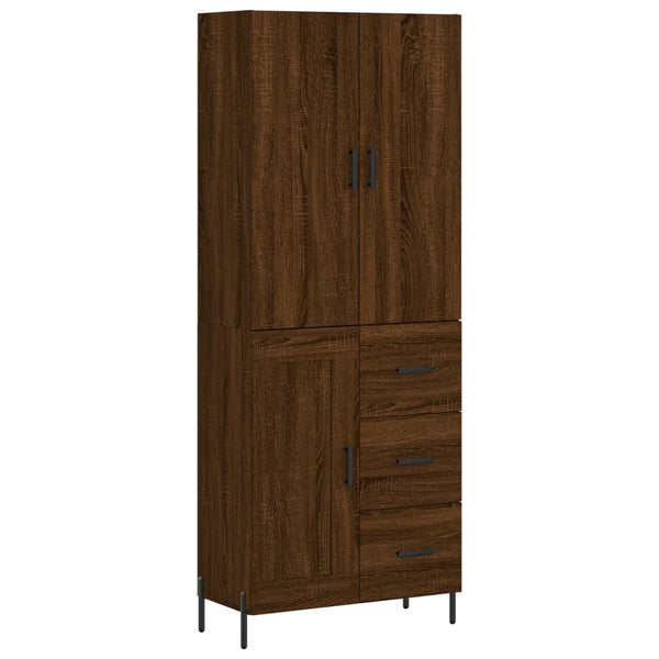 Kaappi ruskea tammi 69,5x34x180 cm tekninen puu